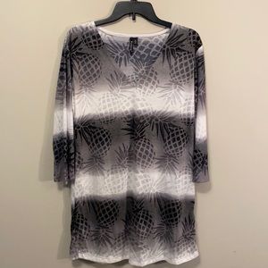 Swimsuit cover up, Medium, black, gray,white.